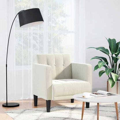 Fauteuil met armleuningen crème 53 cm fluweel