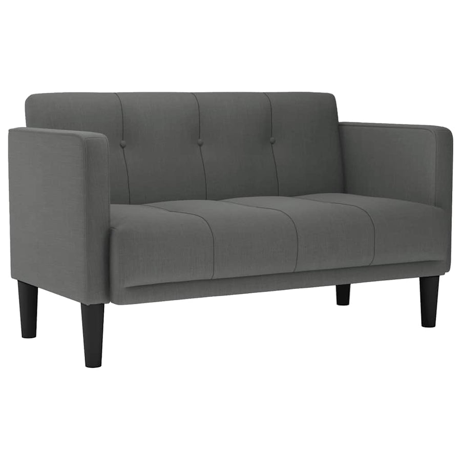 Loveseat Bank Donkergrijs 111 cm Stof