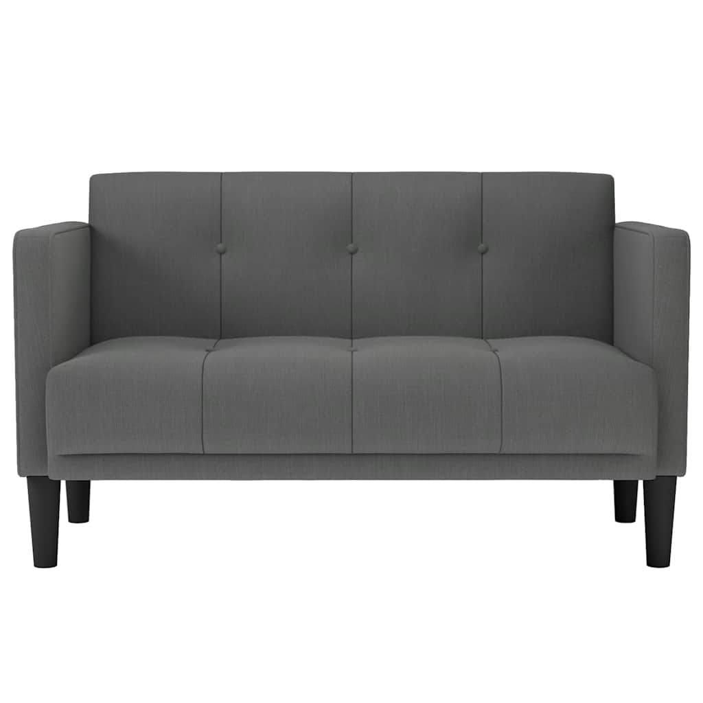 Loveseat Bank Donkergrijs 111 cm Stof