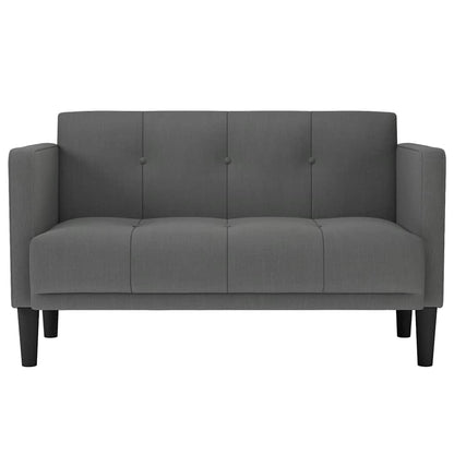 Loveseat Bank Donkergrijs 111 cm Stof