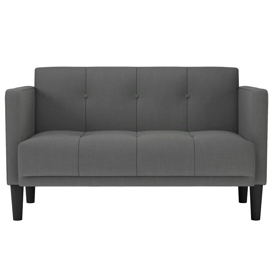 Loveseat Bank Donkergrijs 111 cm Stof