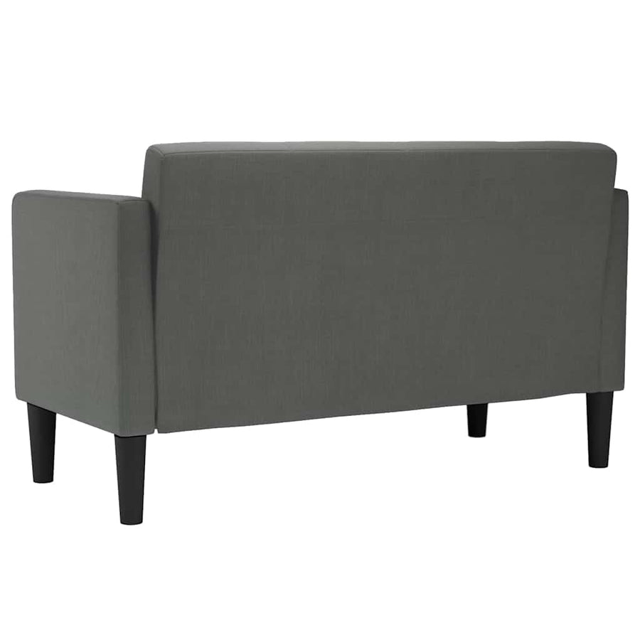 Loveseat Bank Donkergrijs 111 cm Stof