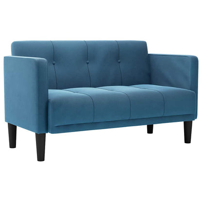 Loveseat bank blauw 111 cm fluweel