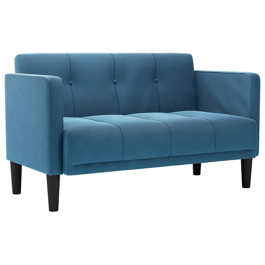 Loveseat bank blauw 111 cm fluweel