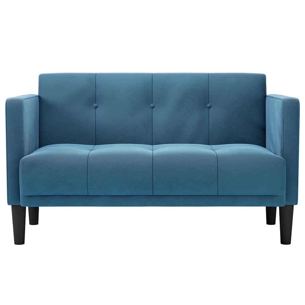 Loveseat bank blauw 111 cm fluweel