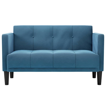 Loveseat bank blauw 111 cm fluweel