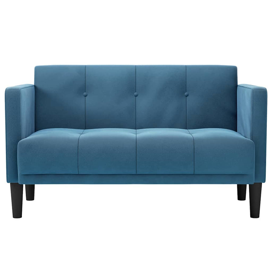 Loveseat bank blauw 111 cm fluweel