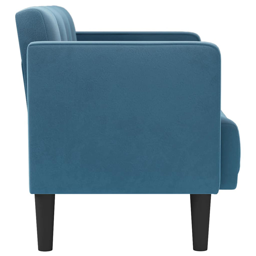 Loveseat bank blauw 111 cm fluweel