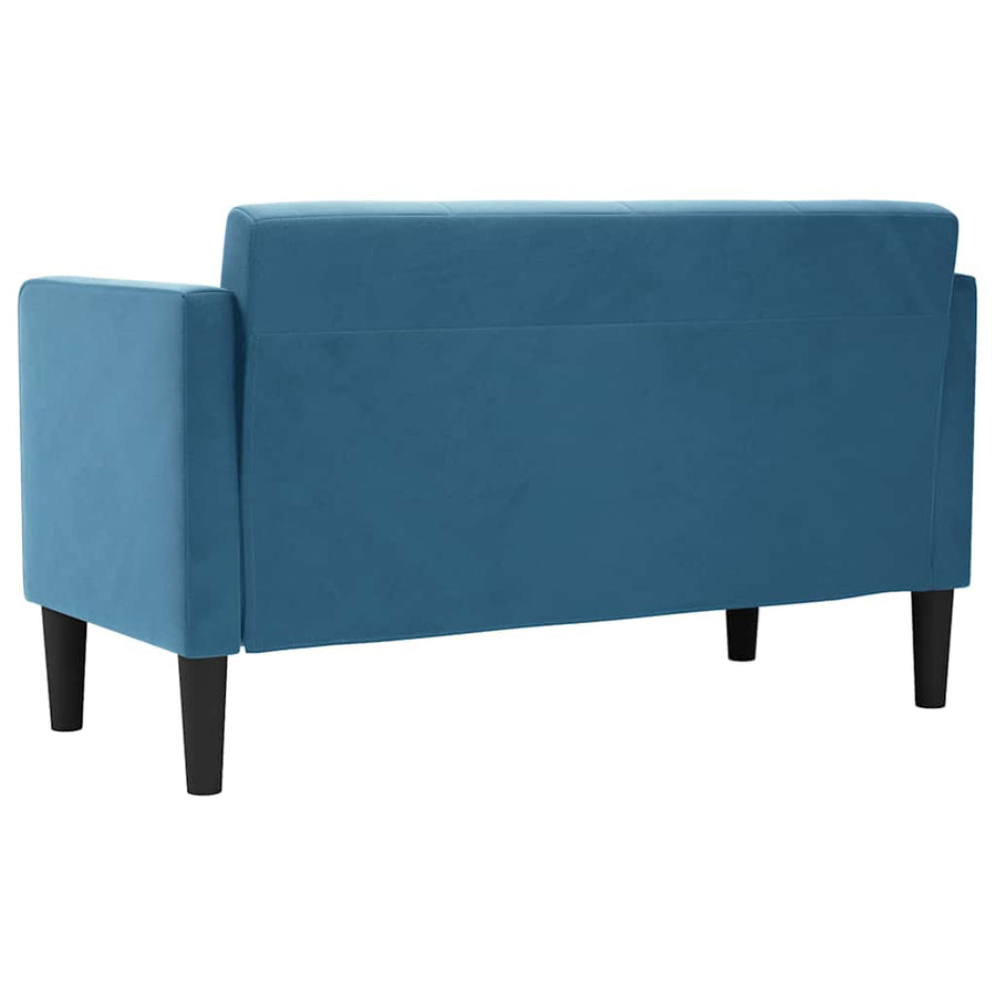 Loveseat bank blauw 111 cm fluweel