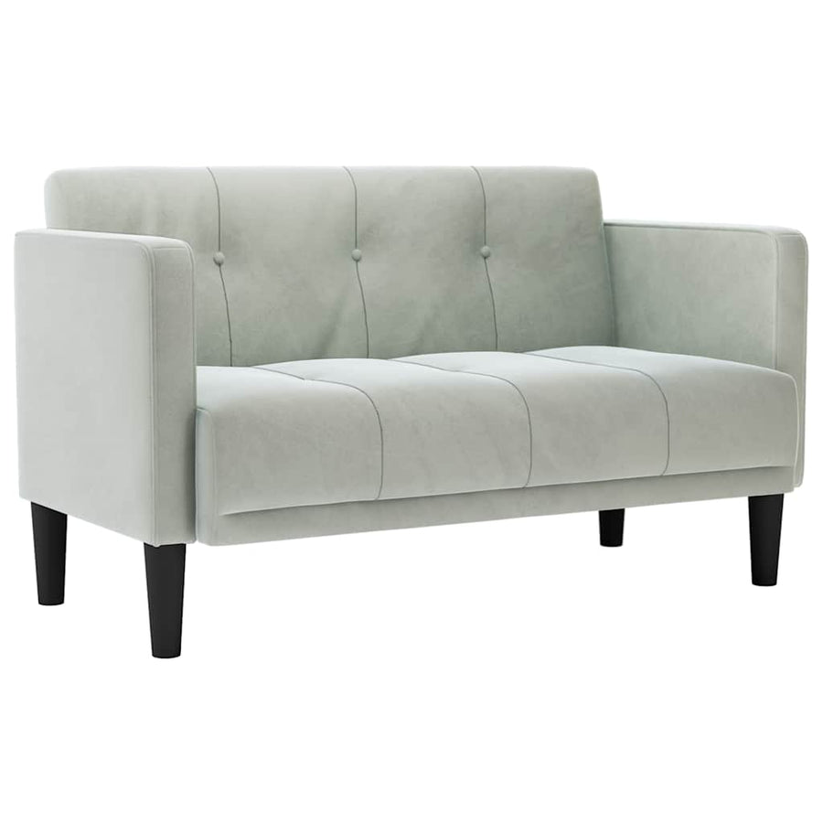 Loveseat bank lichtgrijs 111 cm fluweel