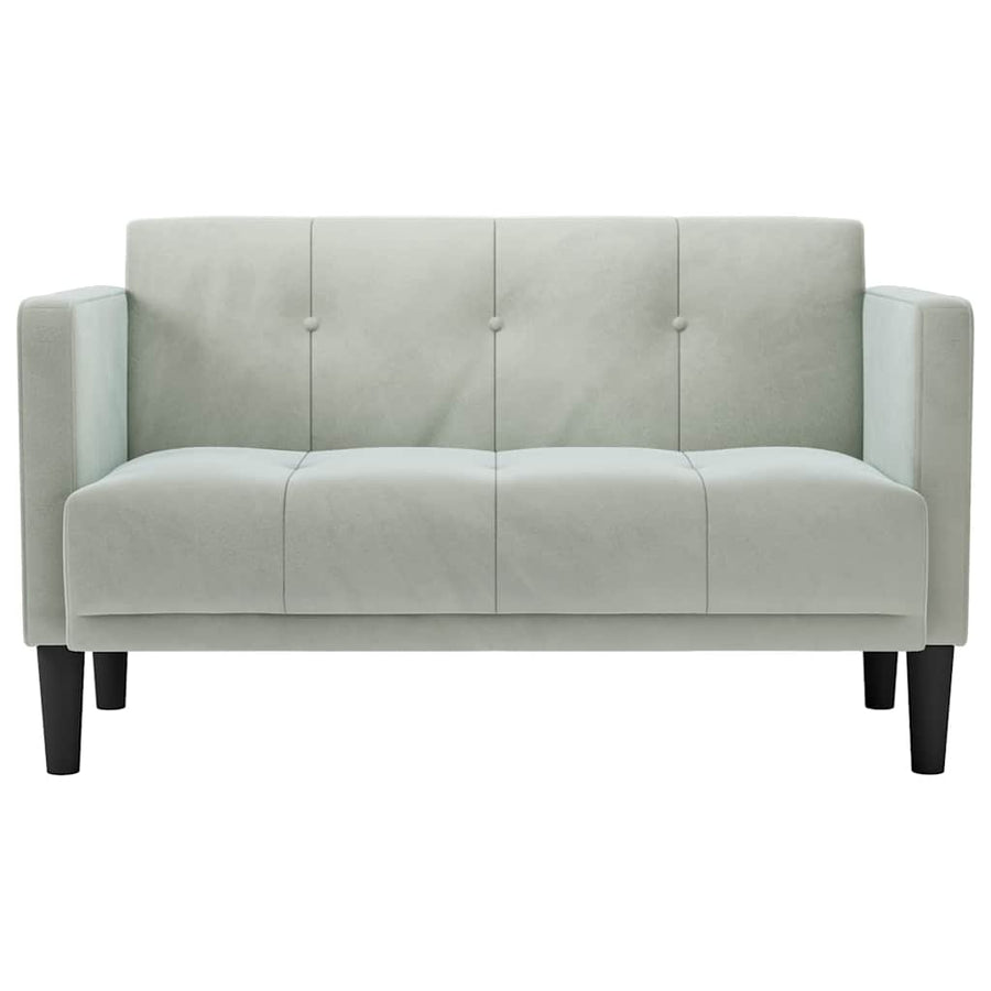 Loveseat bank lichtgrijs 111 cm fluweel