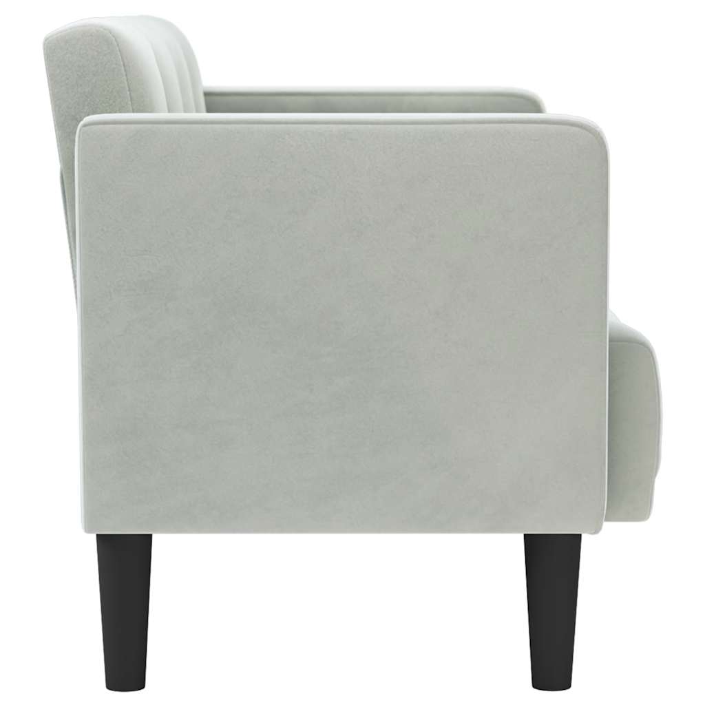 Loveseat bank lichtgrijs 111 cm fluweel