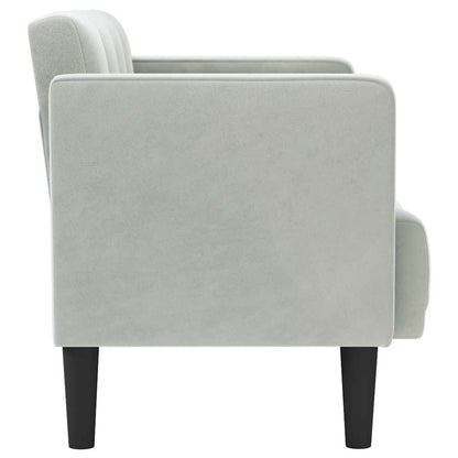 Loveseat bank lichtgrijs 111 cm fluweel