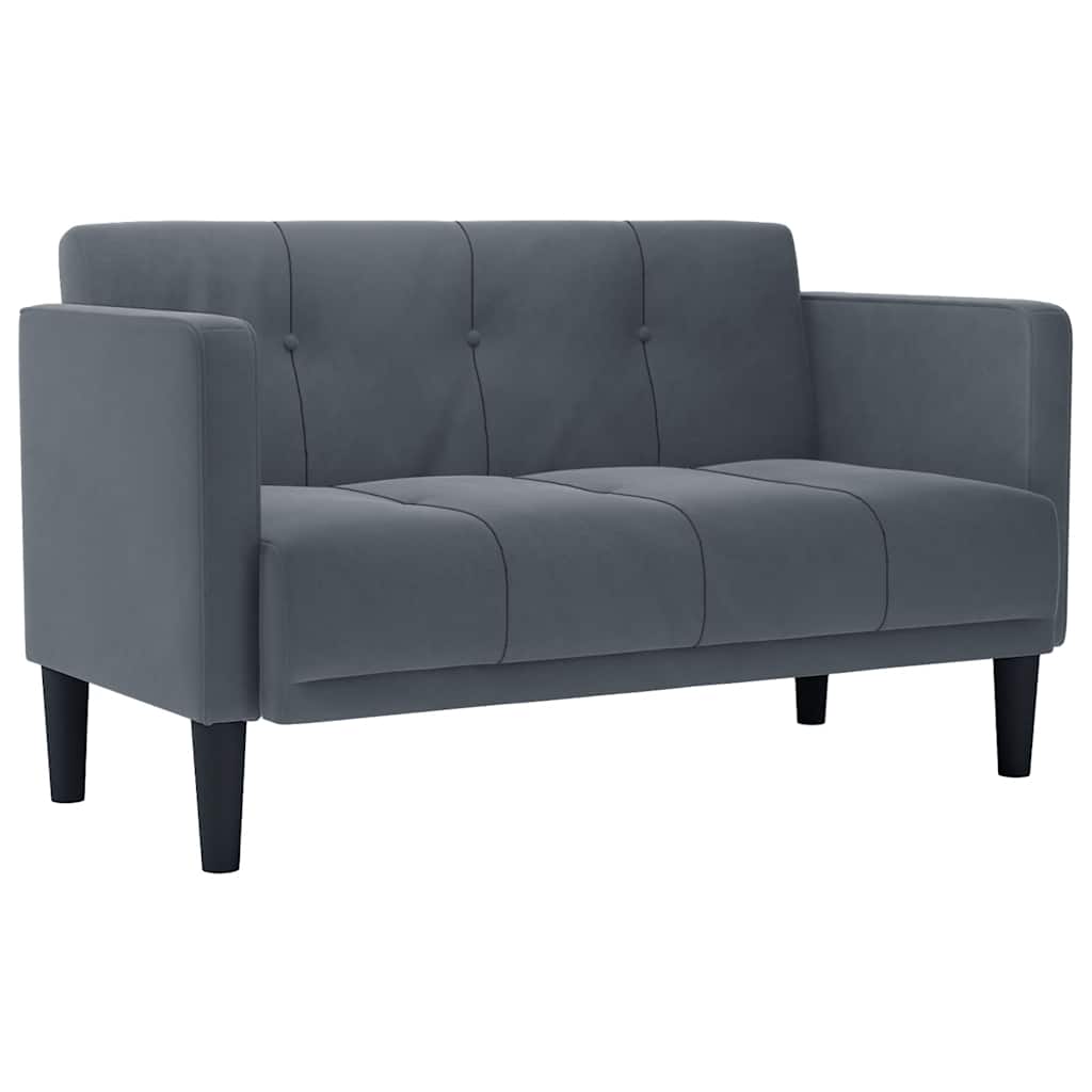 Loveseat bank donkergrijs 111 cm fluweel