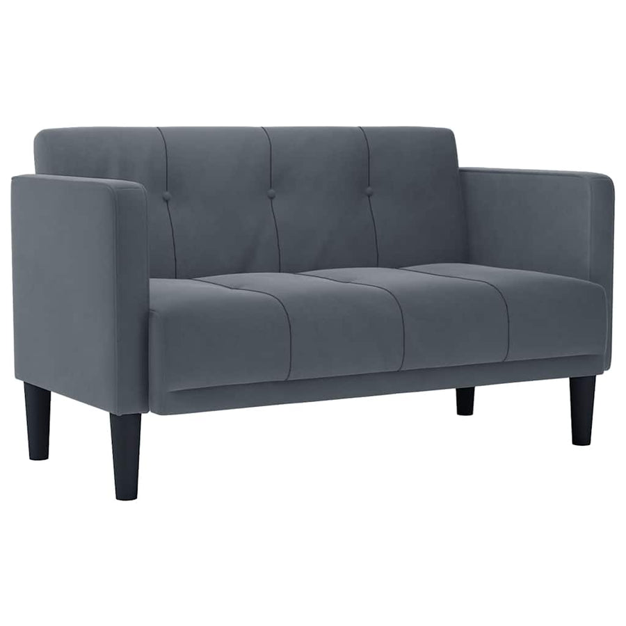 Loveseat bank donkergrijs 111 cm fluweel