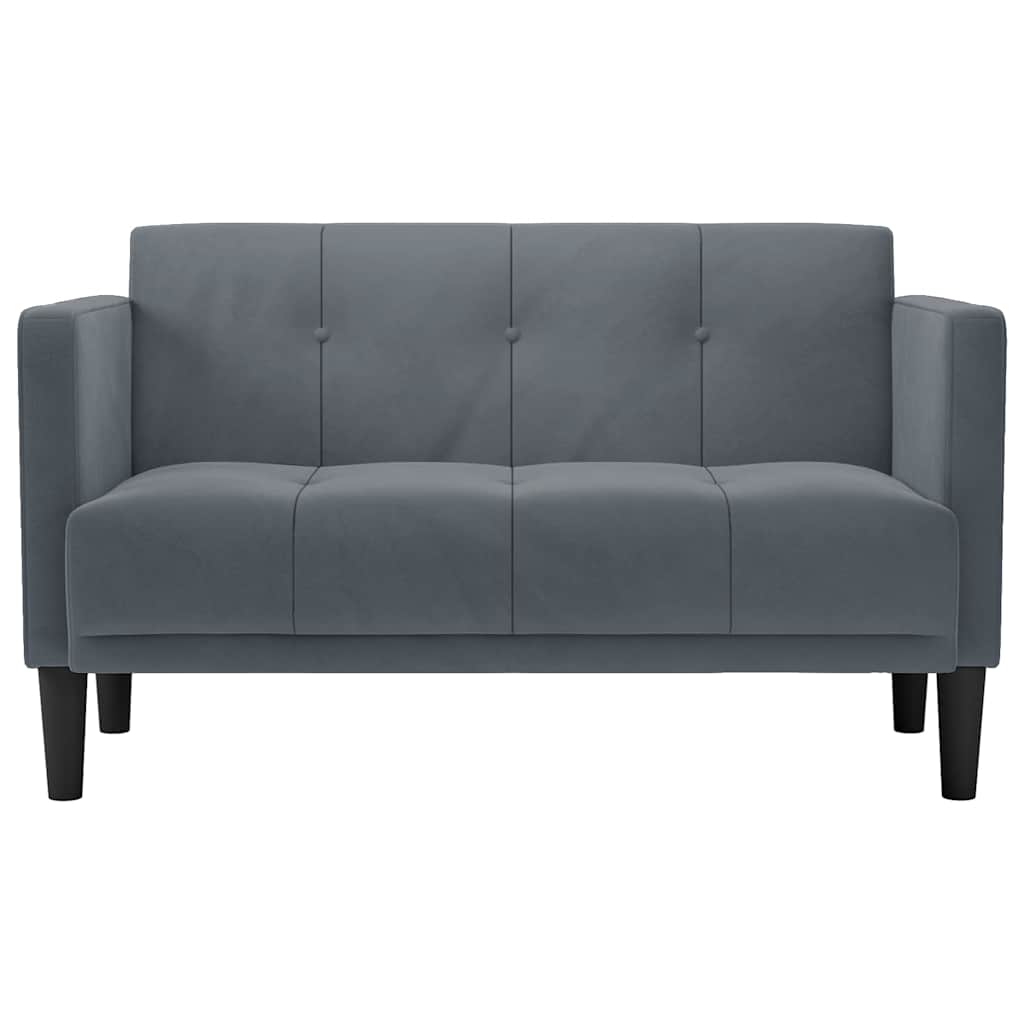 Loveseat bank donkergrijs 111 cm fluweel