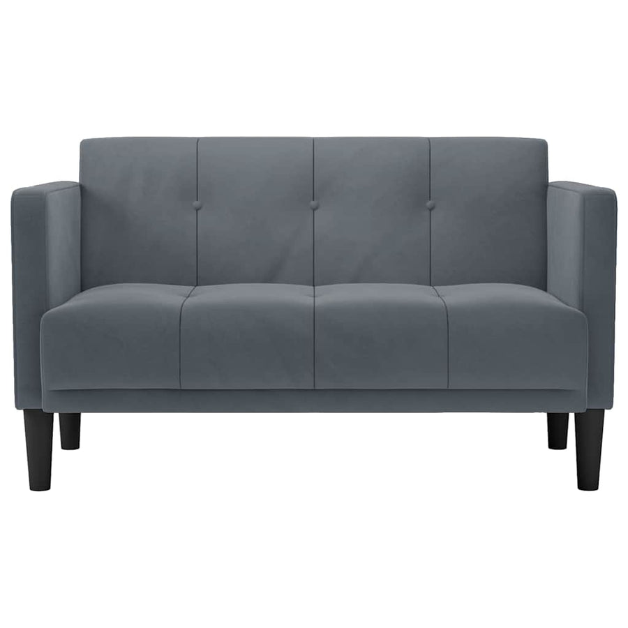 Loveseat bank donkergrijs 111 cm fluweel