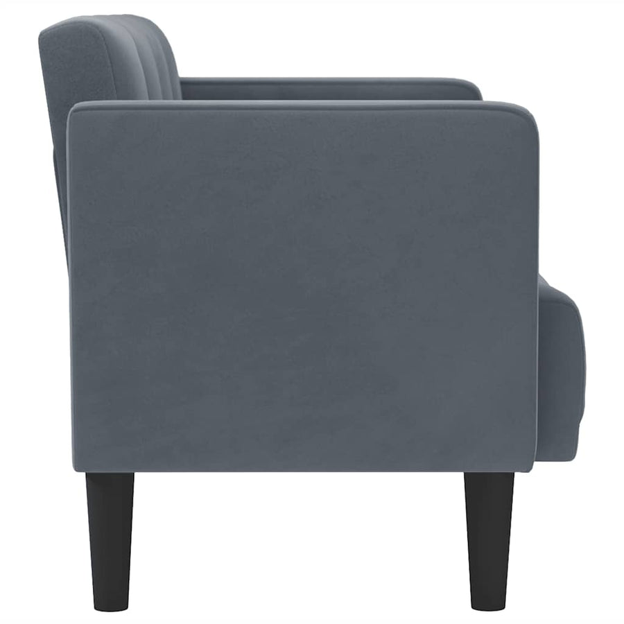 Loveseat bank donkergrijs 111 cm fluweel
