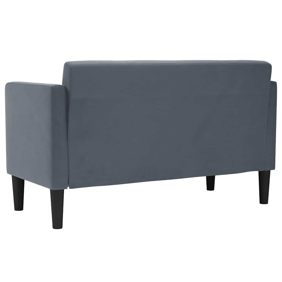 Loveseat bank donkergrijs 111 cm fluweel
