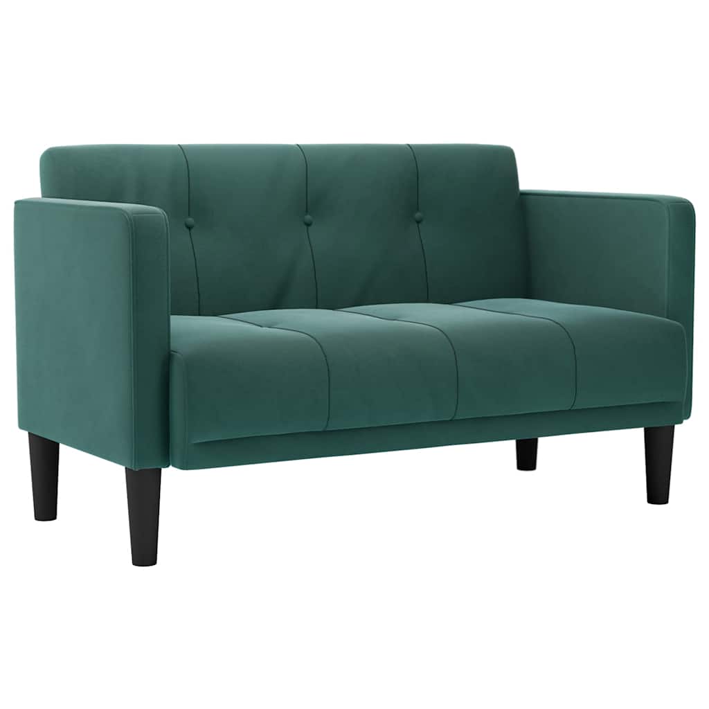 Loveseat bank donkergroen 111 cm fluweel