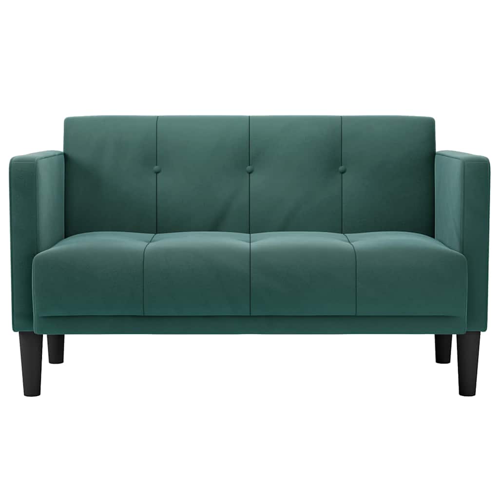 Loveseat bank donkergroen 111 cm fluweel
