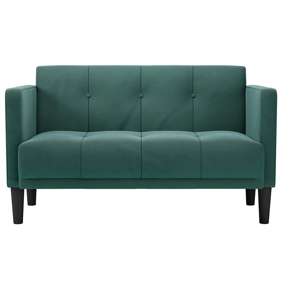 Loveseat bank donkergroen 111 cm fluweel