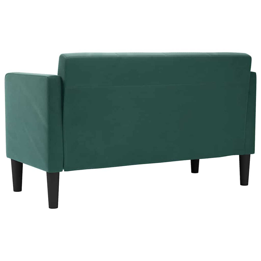 Loveseat bank donkergroen 111 cm fluweel