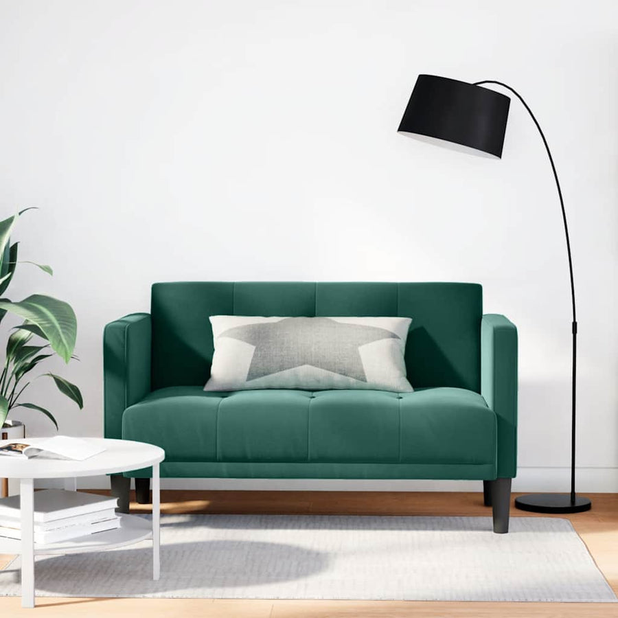 Loveseat bank donkergroen 111 cm fluweel