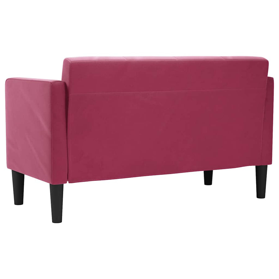 Loveseat bank wijnrood 111 cm fluweel