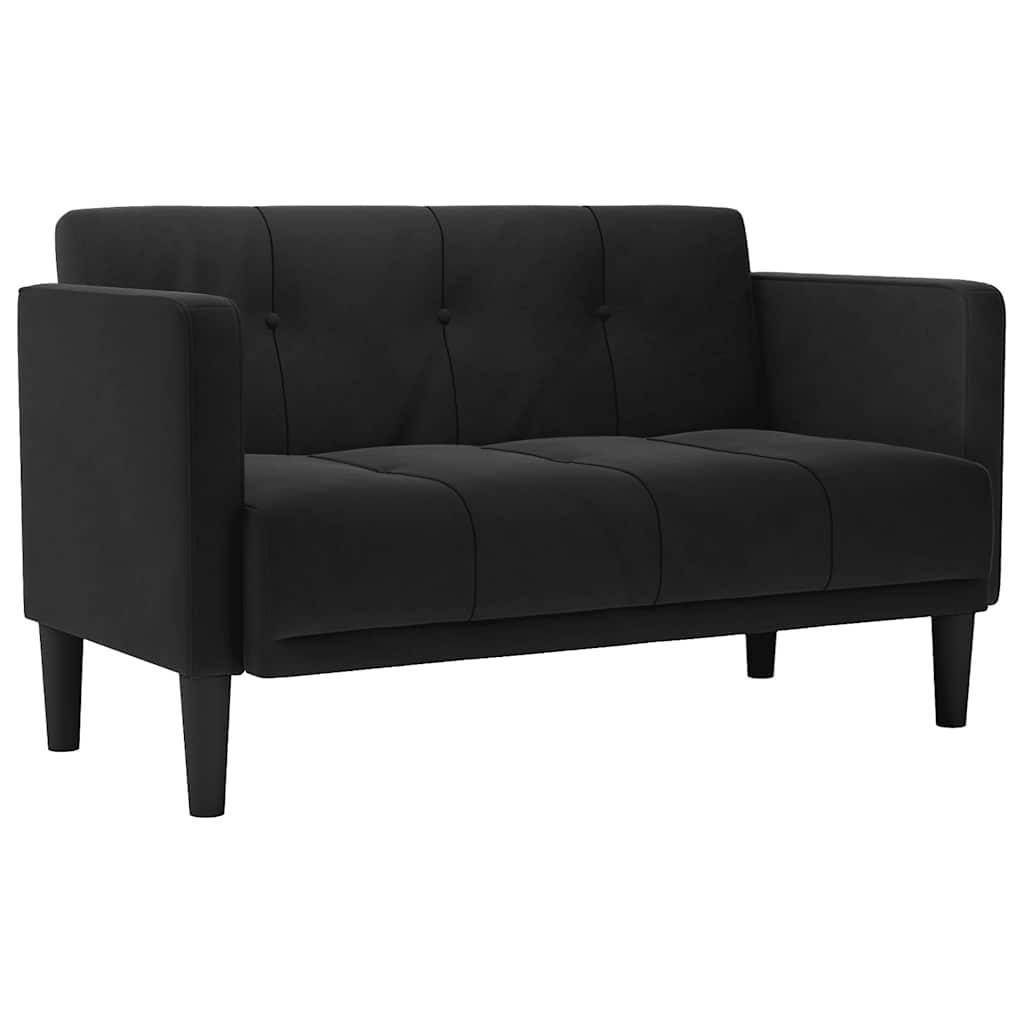 Loveseat bank zwart 111 cm fluweel