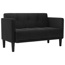 Loveseat bank zwart 111 cm fluweel