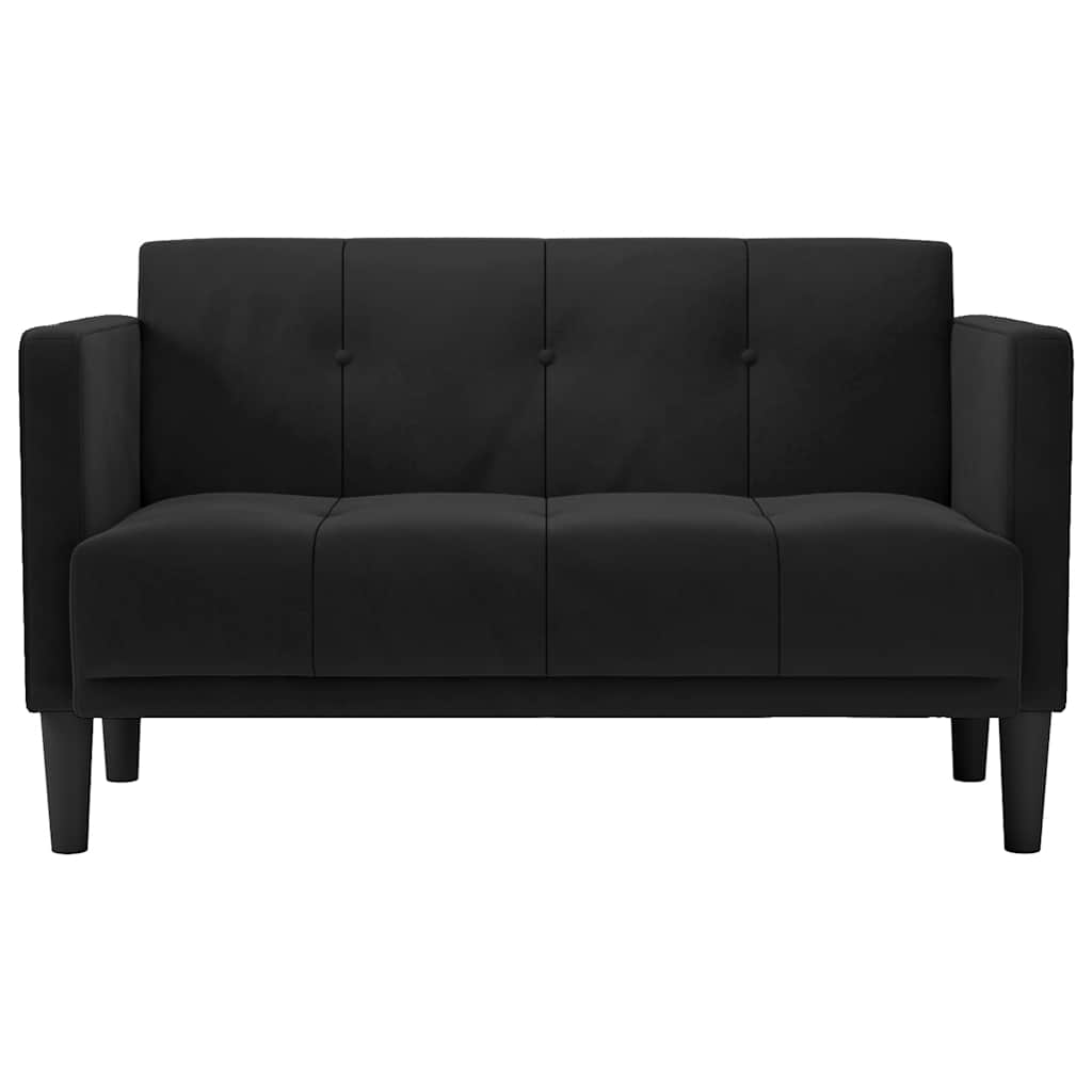 Loveseat bank zwart 111 cm fluweel