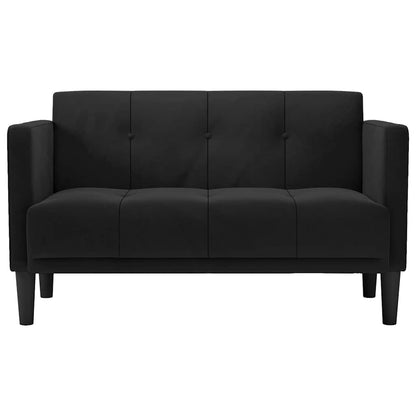Loveseat bank zwart 111 cm fluweel