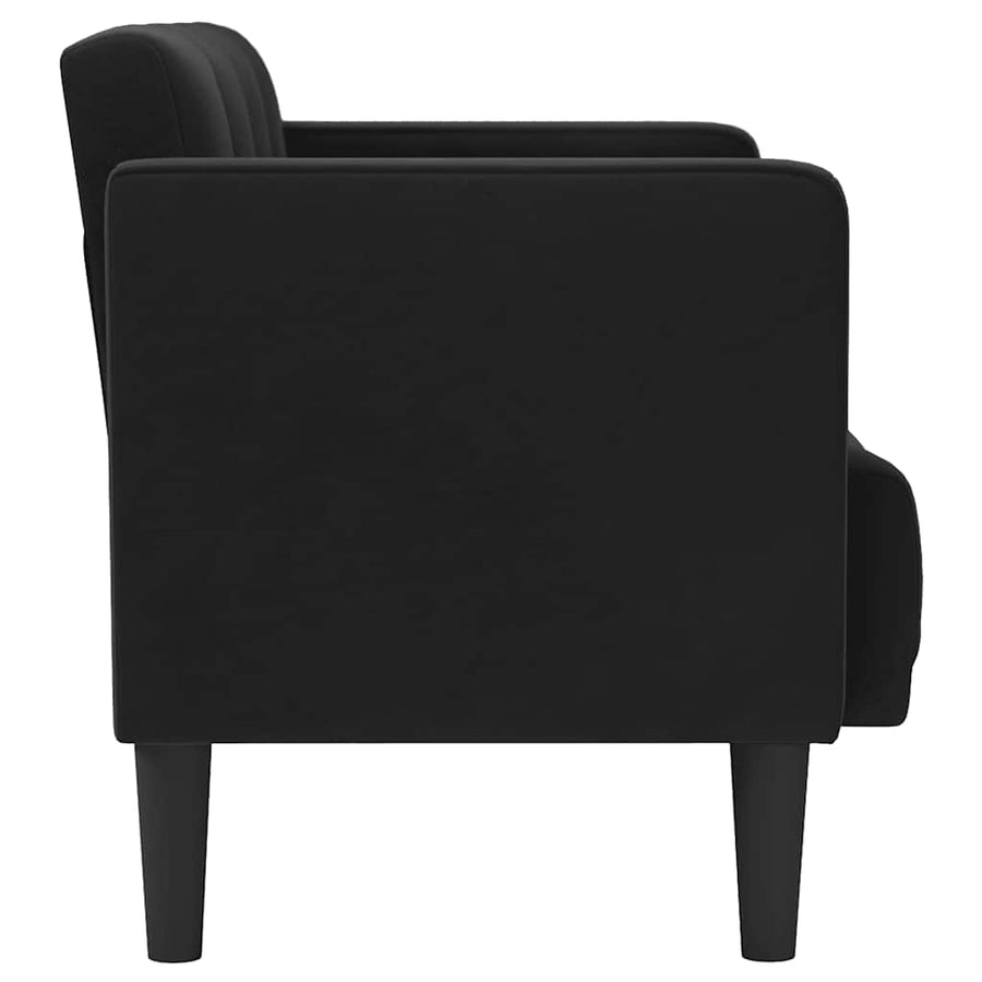 Loveseat bank zwart 111 cm fluweel