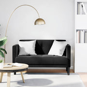 Loveseat bank 111 cm zwart fluweel
