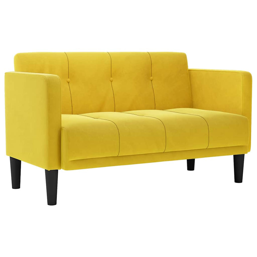 Loveseat bank geel 111 cm fluweel