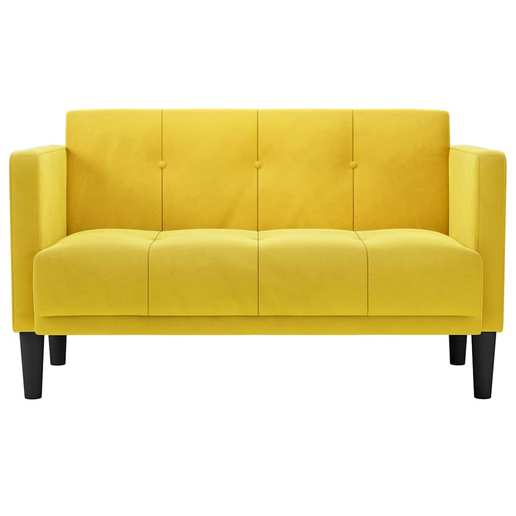 Loveseat bank geel 111 cm fluweel