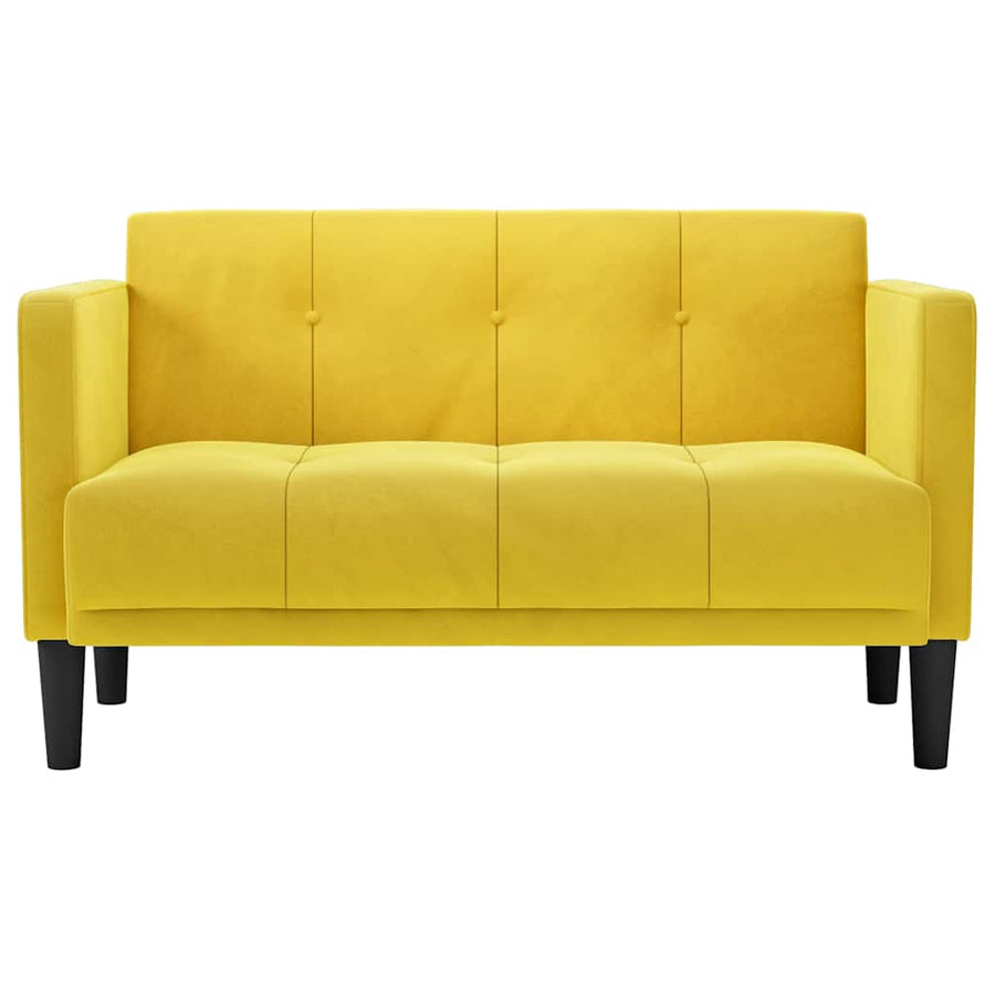 Loveseat bank geel 111 cm fluweel