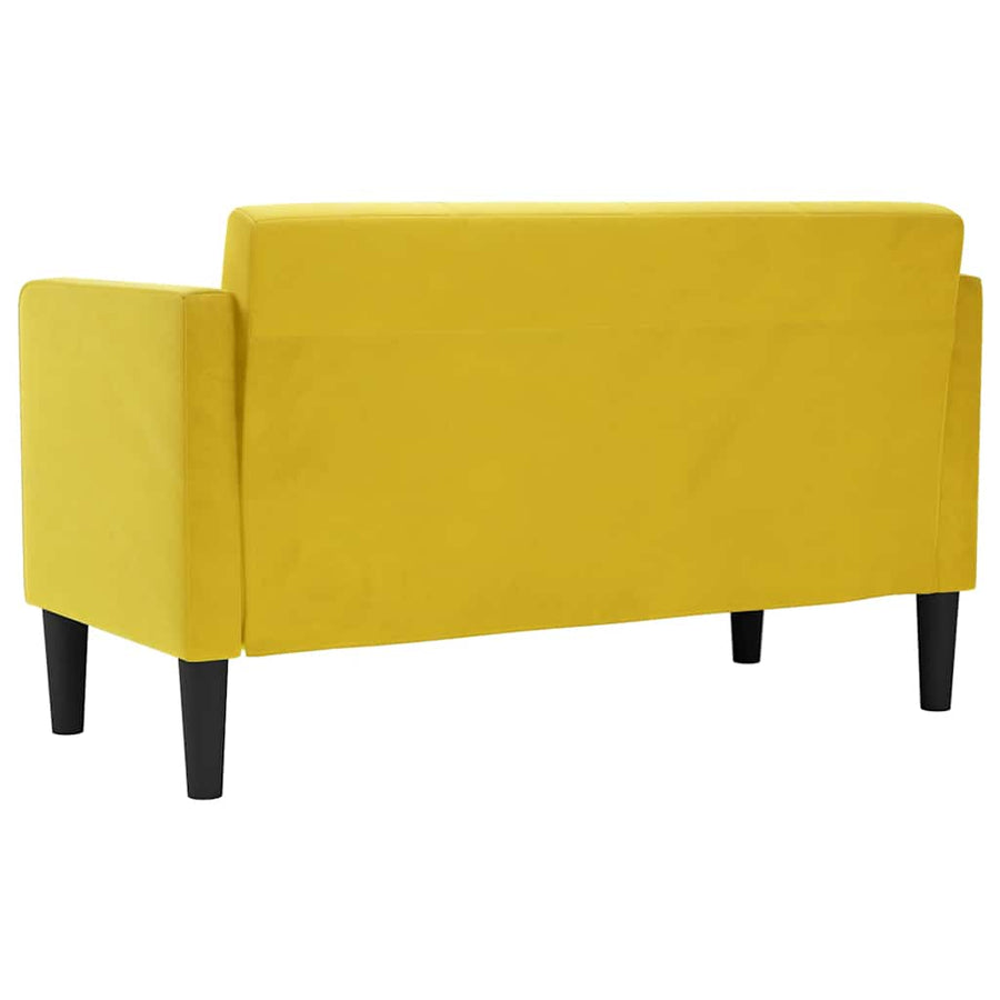Loveseat bank geel 111 cm fluweel