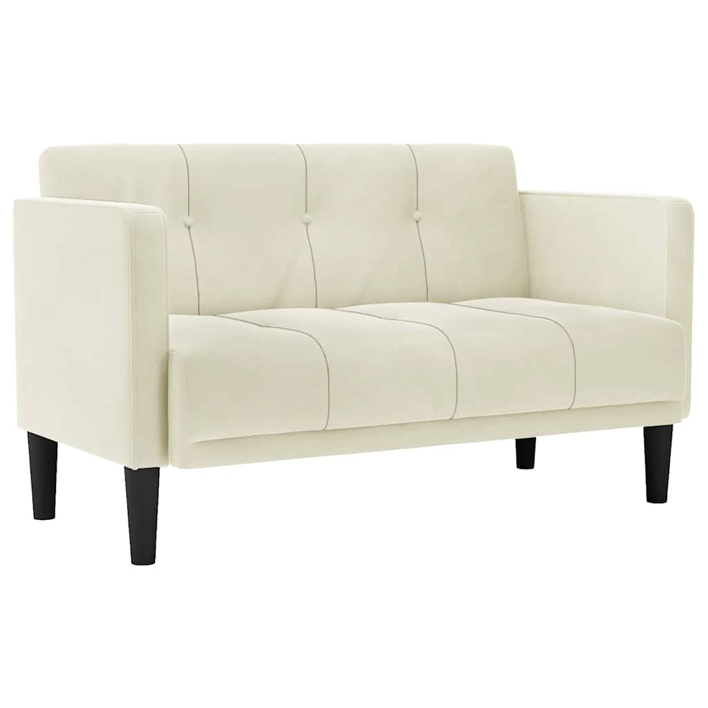 Loveseat bank crème 111 cm fluweel