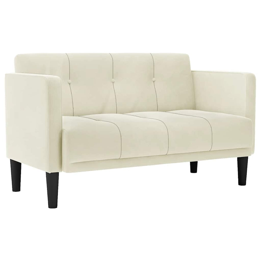 Loveseat bank crème 111 cm fluweel
