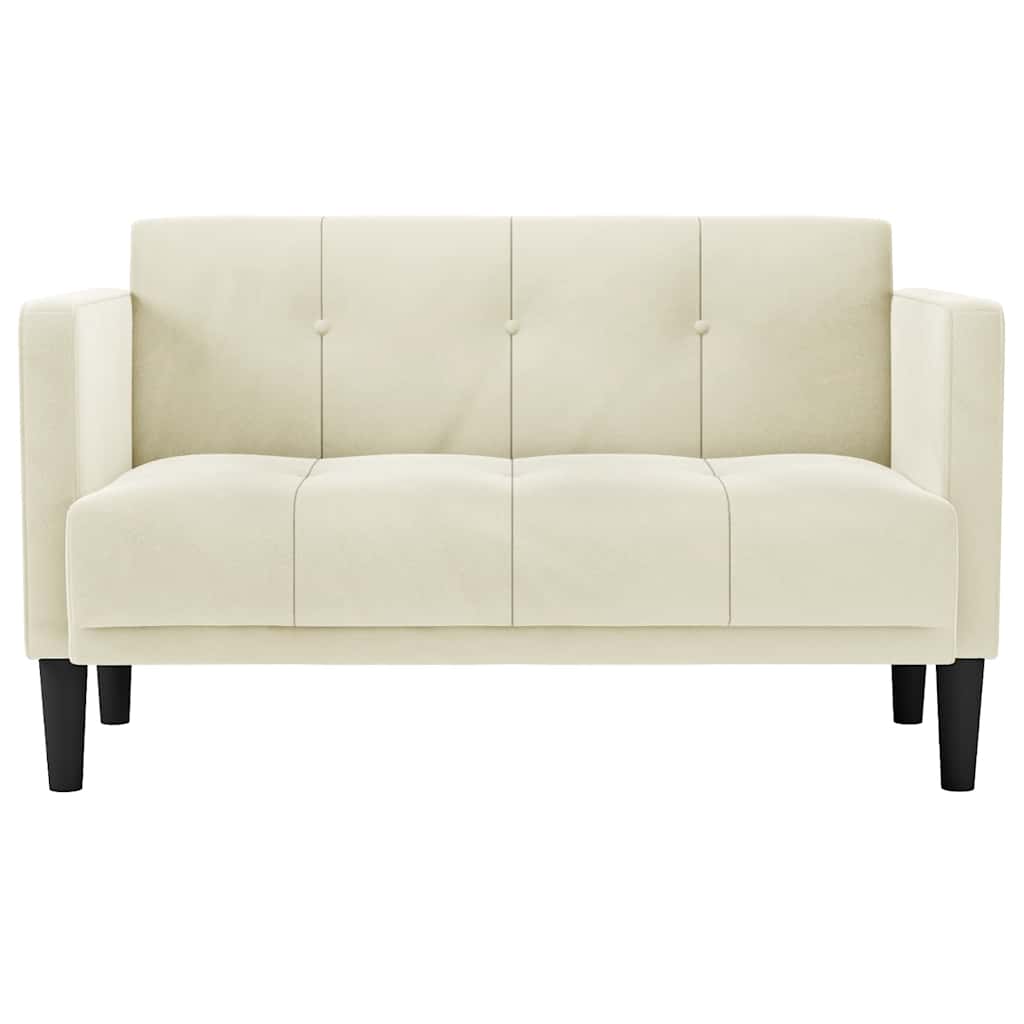 Loveseat bank crème 111 cm fluweel