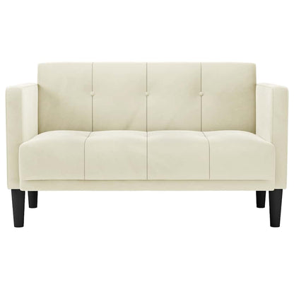Loveseat bank crème 111 cm fluweel