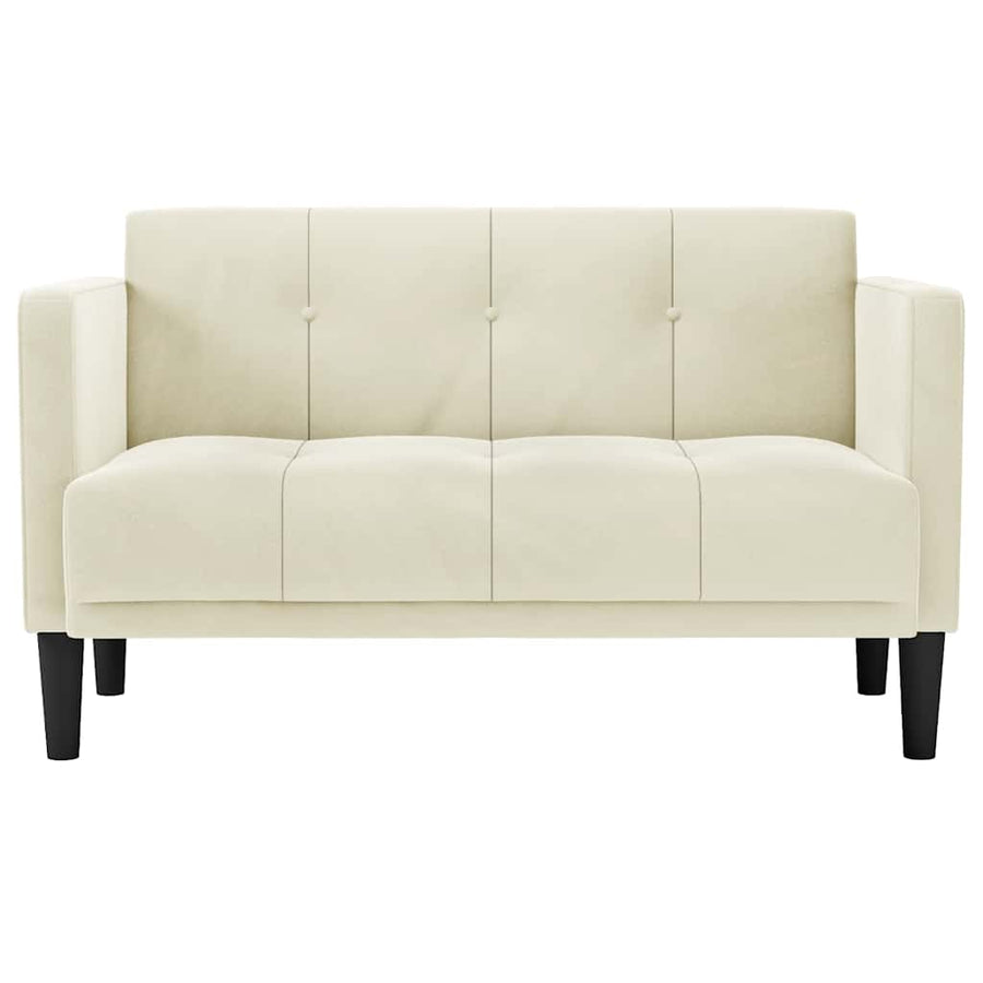 Loveseat bank crème 111 cm fluweel