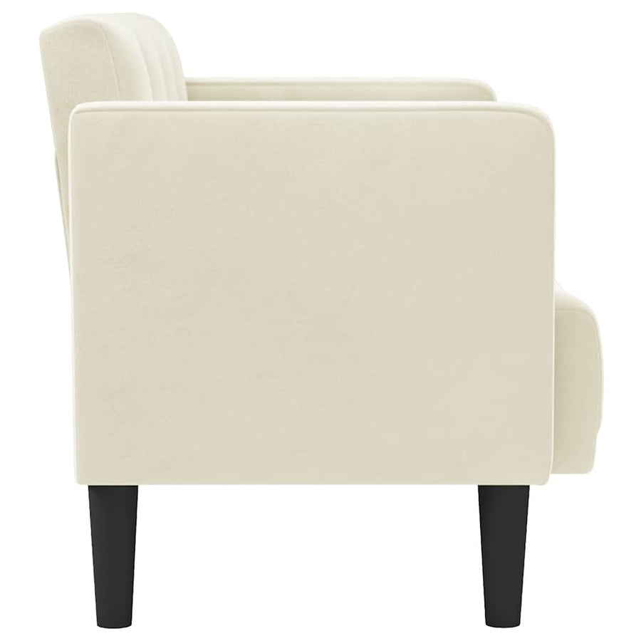 Loveseat bank crème 111 cm fluweel