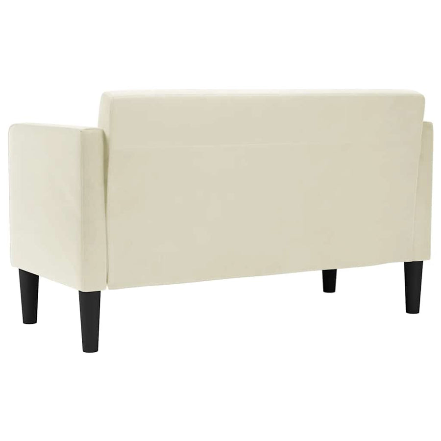 Loveseat bank crème 111 cm fluweel