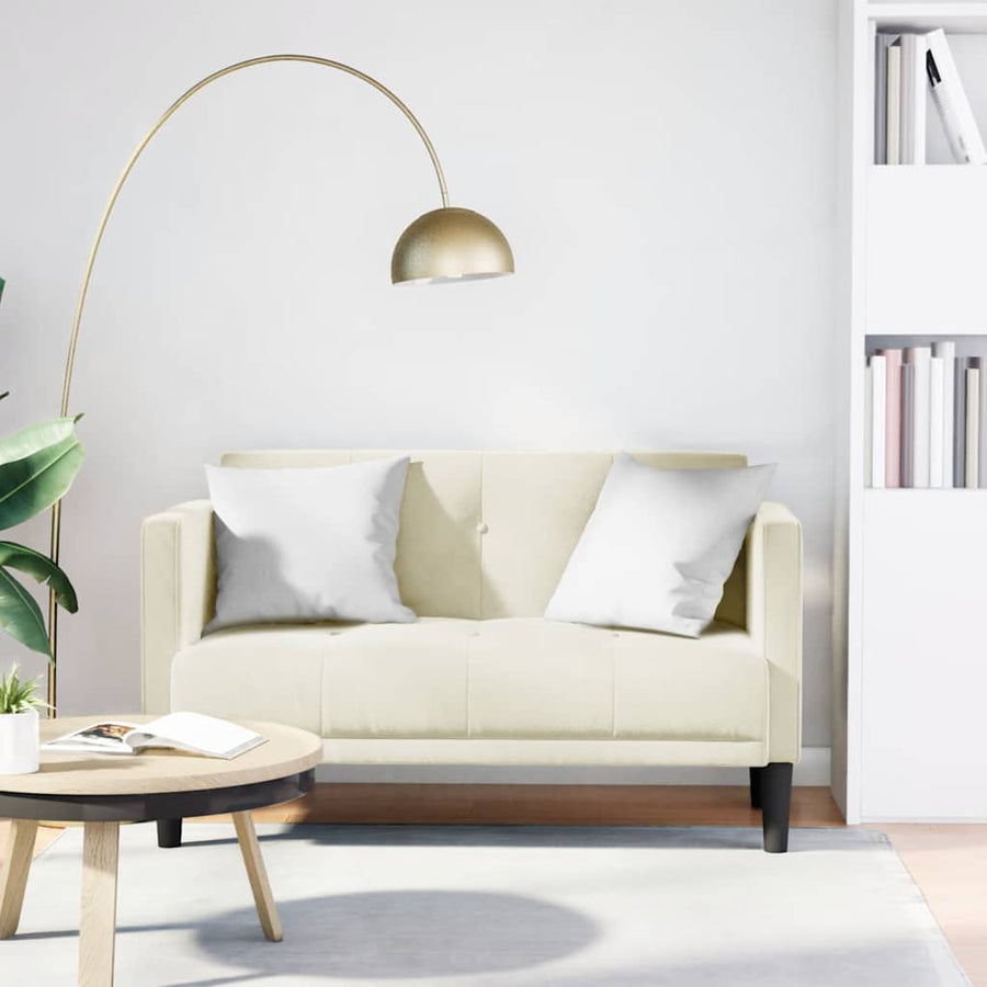 Loveseat bank crème 111 cm fluweel