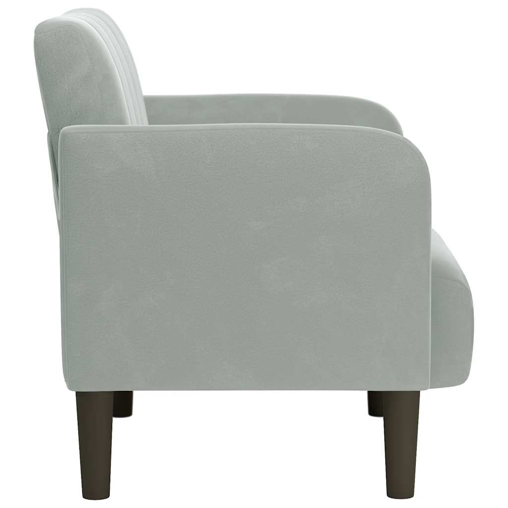 Fauteuil Met Armleuningen 54 Cm Fluweel Lichtgrijs
