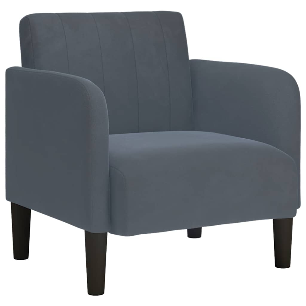 Fauteuil Met Armleuningen 54 Cm Fluweel Donkergrijs