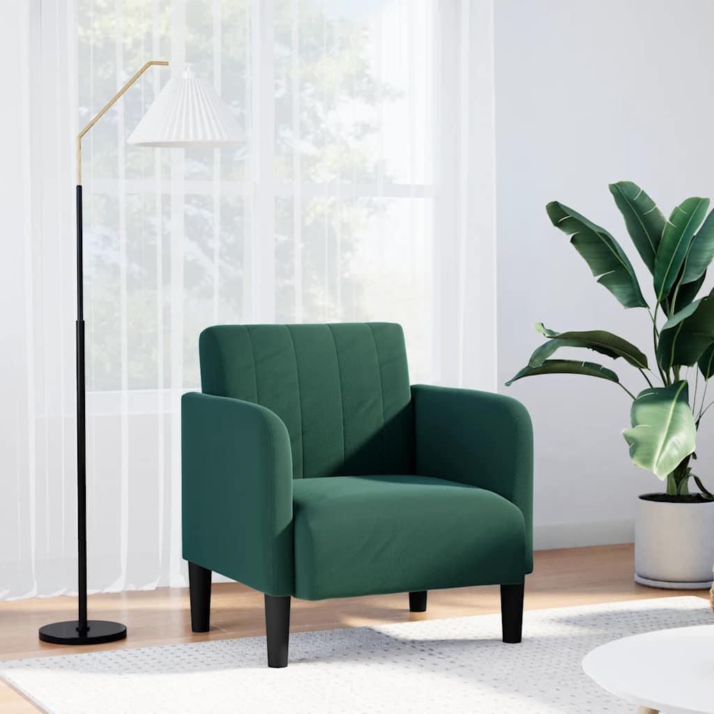 Fauteuil Met Armleuningen 54 Cm Fluweel Donkergroen